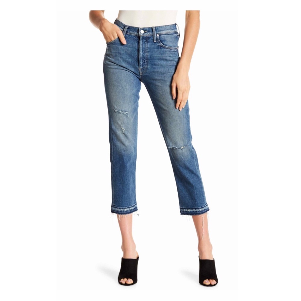Mother Distressed Frayed Jeans